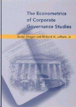 The Econometrics Of Corporate Governance Studies.