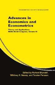 Advances In Economics And Econometrics: Theory And Applications, Ninth World Congress: Vol. 3 Vol.3