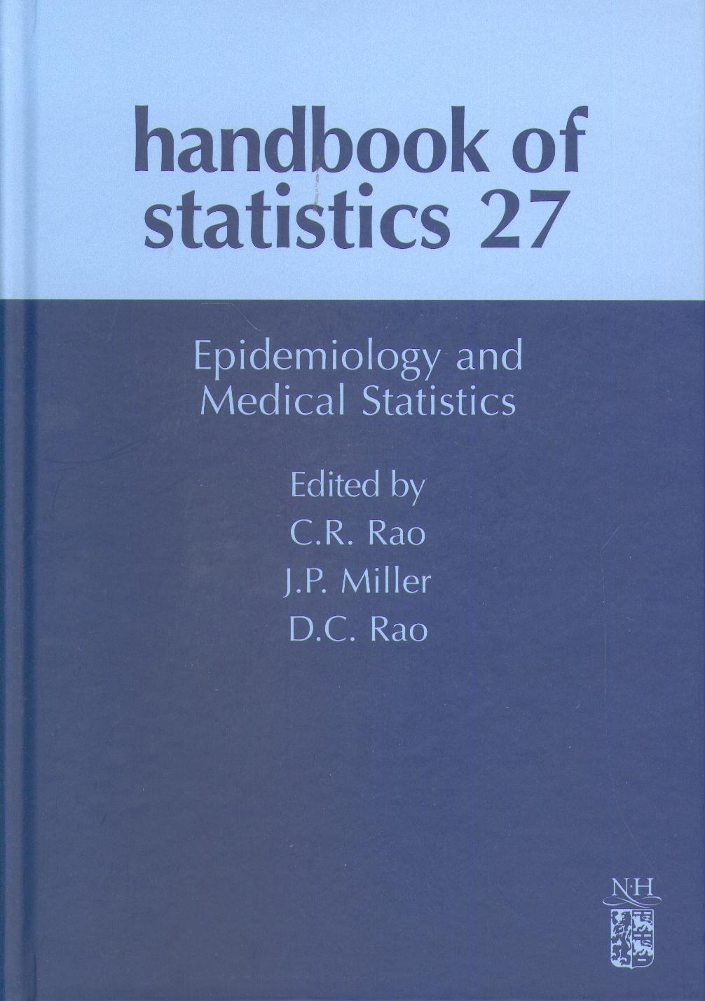 Handbook Of Statistics, Nº 27. Epidemiology And Medical Statistics.