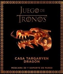 Juego de Tronos. Casa Targaryen dragon "Máscara 3D y soporte de pared"