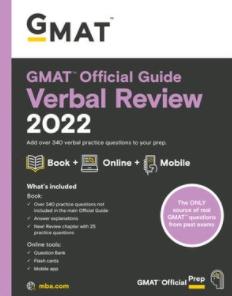 GMAT Official Guide Verbal Review 2022 "Book + Online Question Bank"