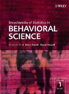 Encyclopedia Of Statistics In Behavioural Science.