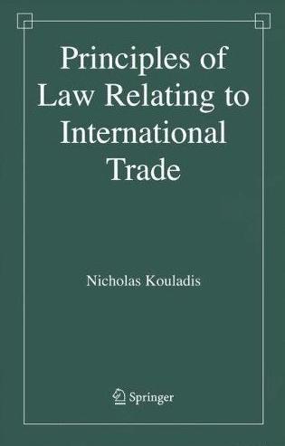 Principles Of Law Relating To International Trade