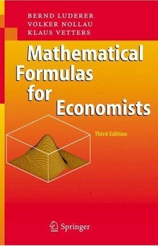 Mathematical Formulas For Economists