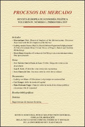 Procesos de Mercado. Revista Europea de Economía Política. Vol. IV Nº1 Primavera 2007