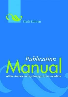 Publication Manual Of The American Psychological Association