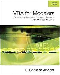 Vba For Modelers: Developing Decision Support Systems Using Microsoft Excel