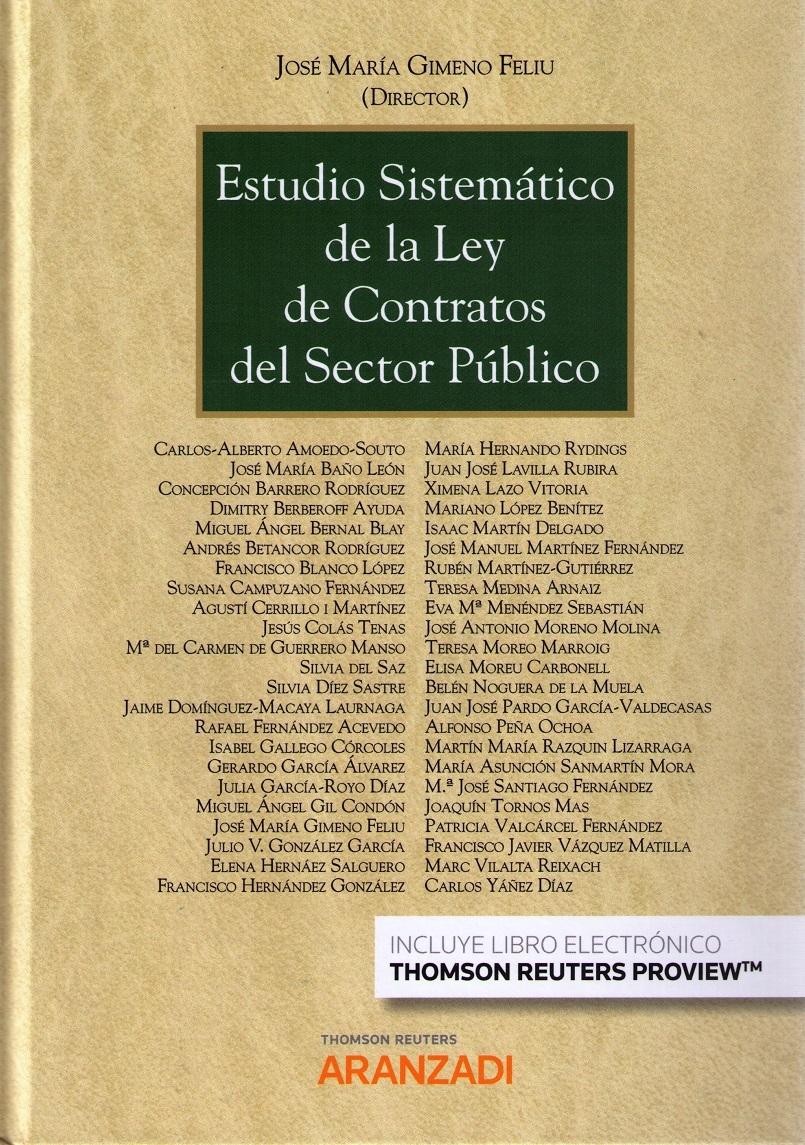 Estudio sistemático de la Ley de Contratos del Sector Público