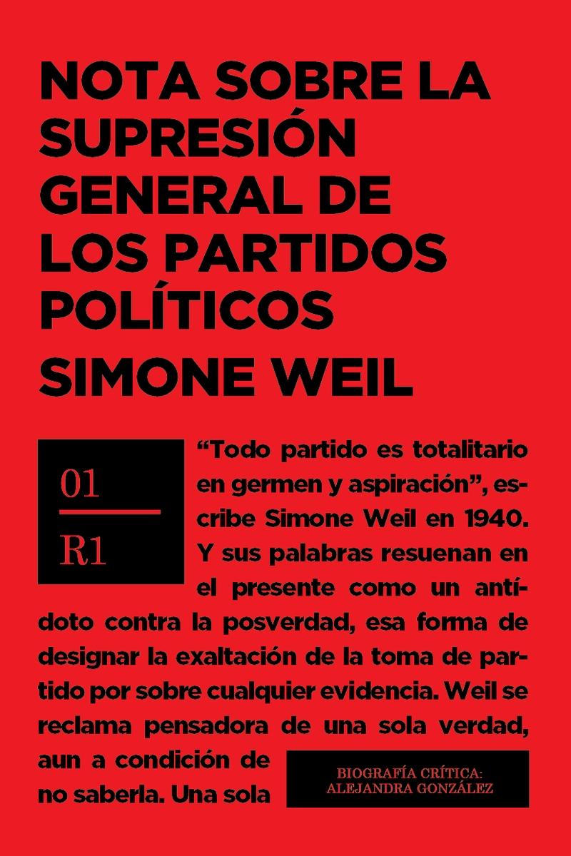 Nota sobre la supresión general de los partidos políticos