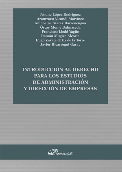 Introducción al derecho para los estudios de administración y dirección de empresas