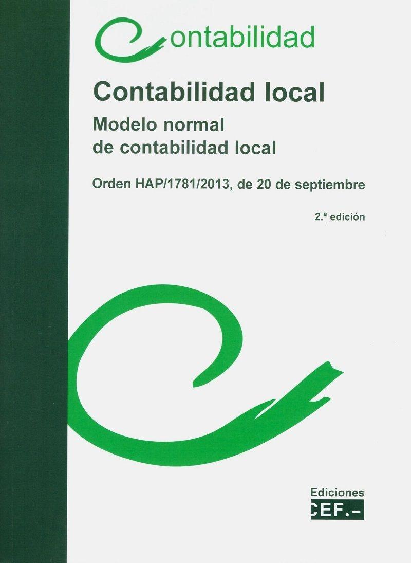 Contabilidad local "Modelo normal de contabilidad local. Orden HAP/1781/2013, de 20 de septiembre"