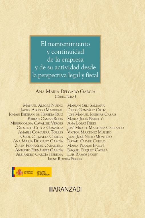 El mantenimiento y continuidad de la empresa y de su actividad desde la perspectiva legal y fiscal